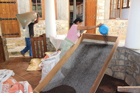Cleaning with a sieve